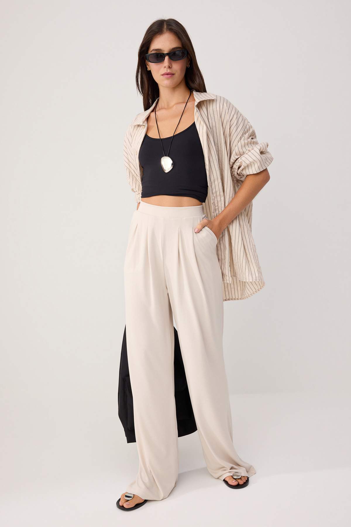 Pantalone TWOSS24PL00071 - kamen [djesi-src-864c4595f283cd26bdde80a04cc27558a05cabd0dede0e9378435e541f8e8a09]