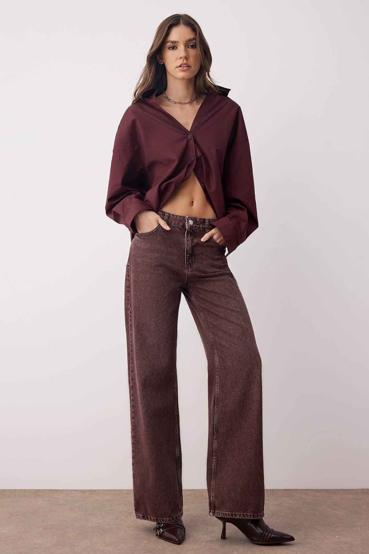 Farmerke TWOAW26JE00110 - bordo