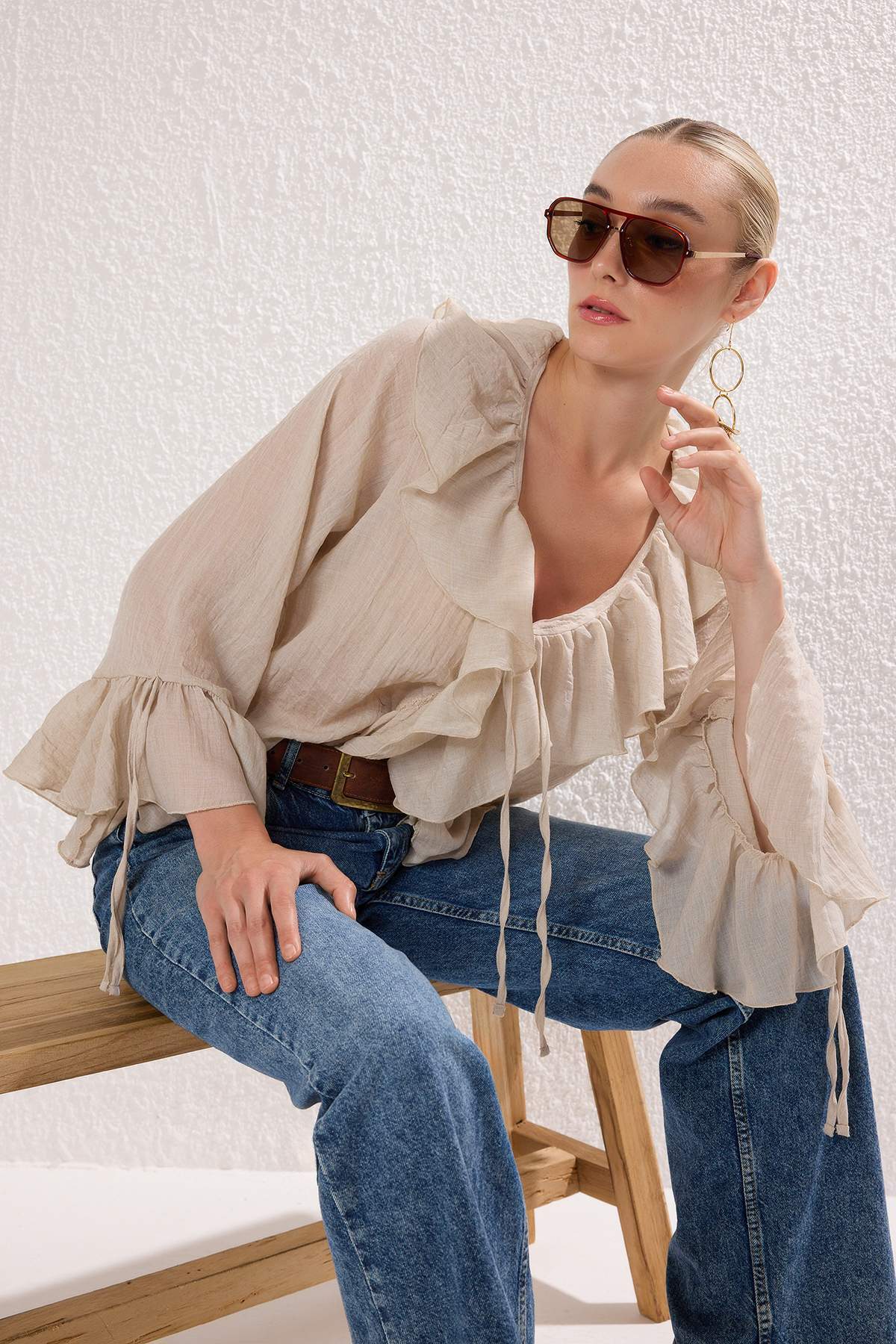 Bluze TWOSS25BZ00551 - bež
