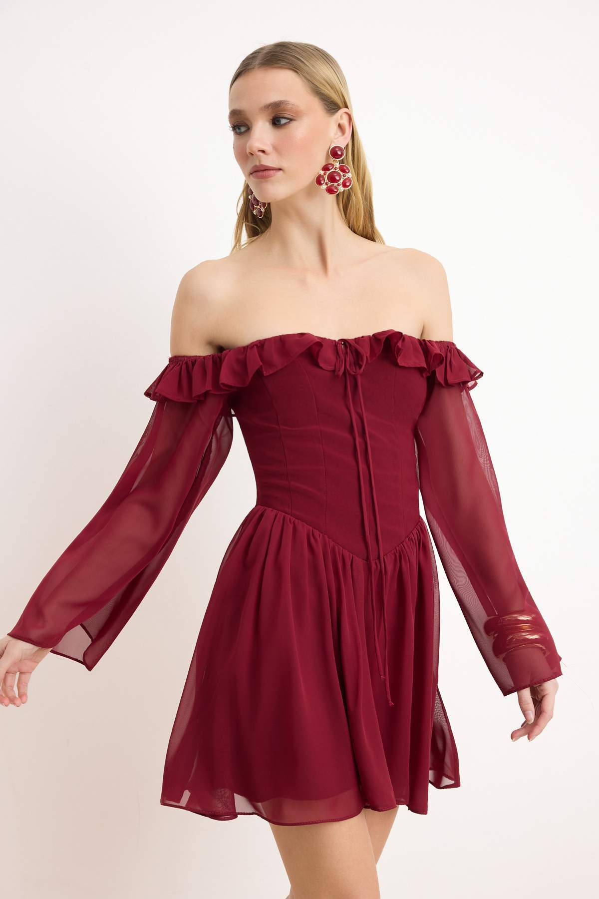 Haljine TPRSS23EL00096 - bordo