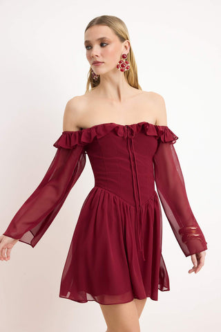 Haljine TPRSS23EL00096 - bordo