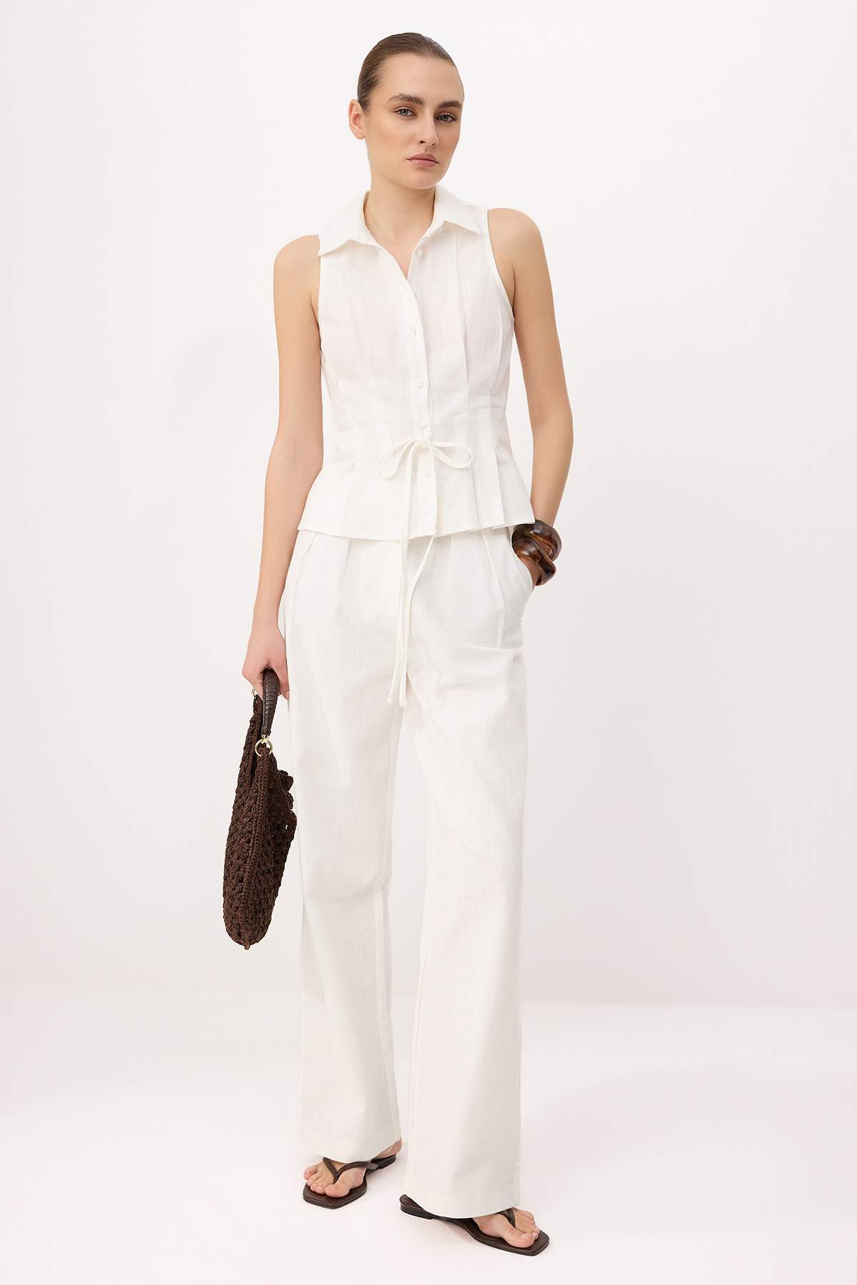 Pantalone TWOSS26AU00104 - bijela