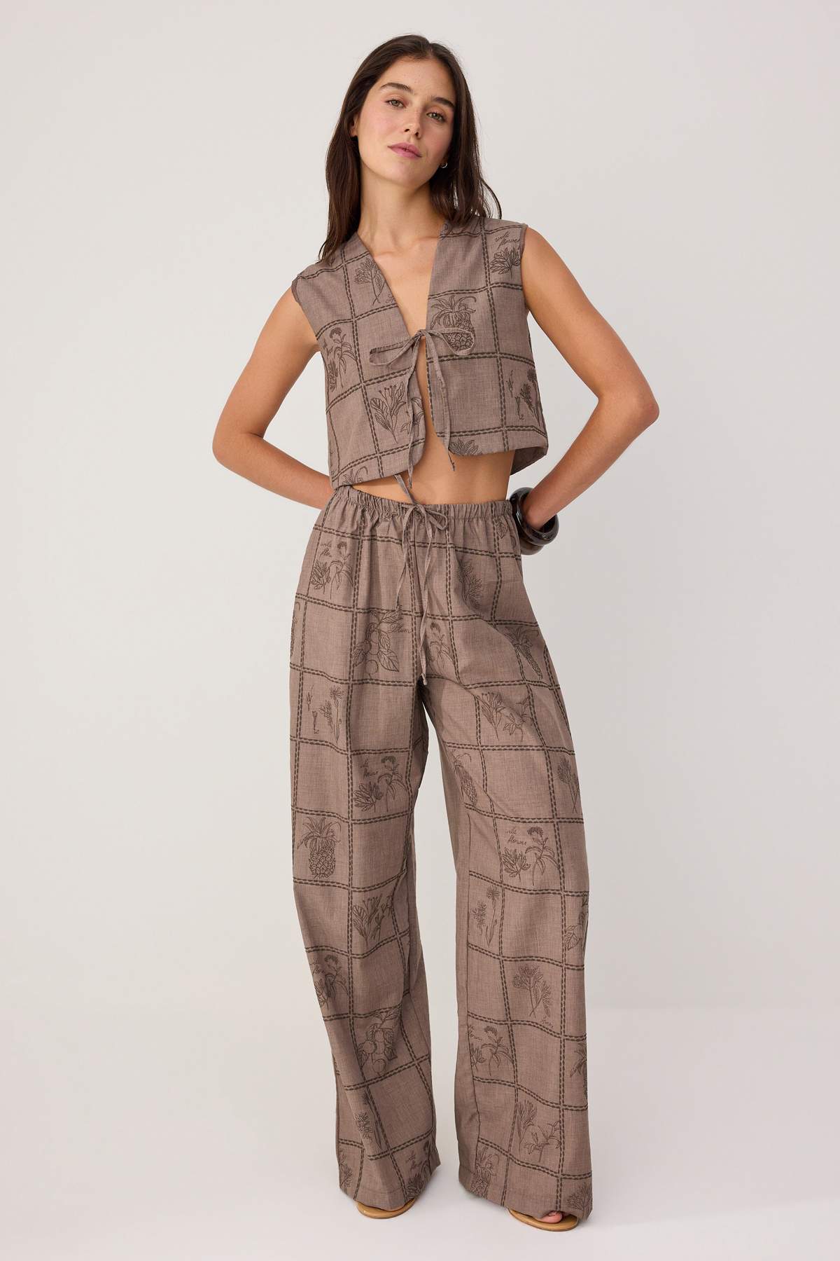 Pantalone TWOSS26AU00230 - braon