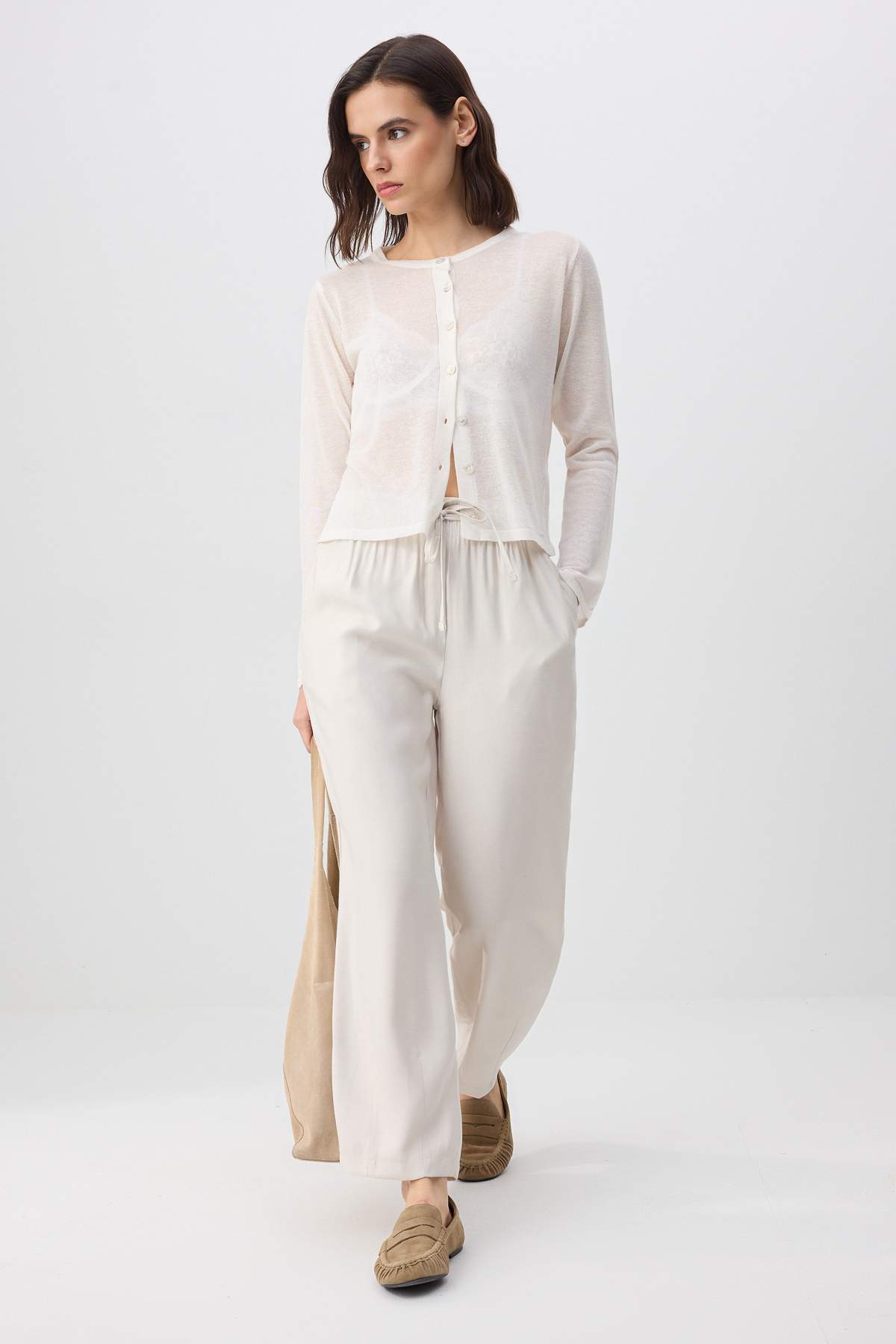 Pantalone TWOSS26PL00070 - kamen [djesi-src-b14378acb220923773c59760e8a559c457068e9f83874f9d6546b2287f89d446]
