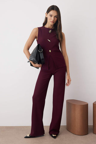 Pantalone TWOAW26AU00083 - šljive