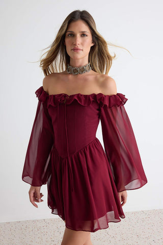 Haljine TPRSS23EL00096 - bordo