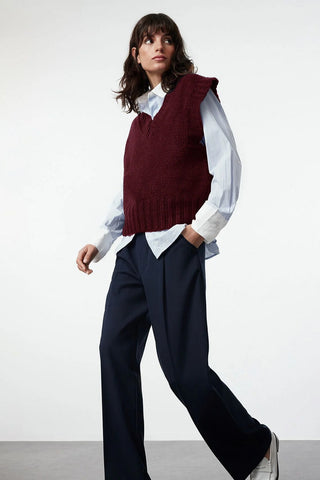 Pleteni prsluk TWOAW23SV00149 - bordo [djesi-src-d9de8d7d494b966975462de58c5eb60f4a5c718d6670a604b083539fbd883c3f]