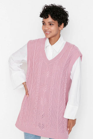 Pleteni prsluk TCTAW23SV00005 - roze [djesi-src-e39ff4eb5362f398f10b3919d960e70da92b7118d491fa6f1cafcffad4e90005]