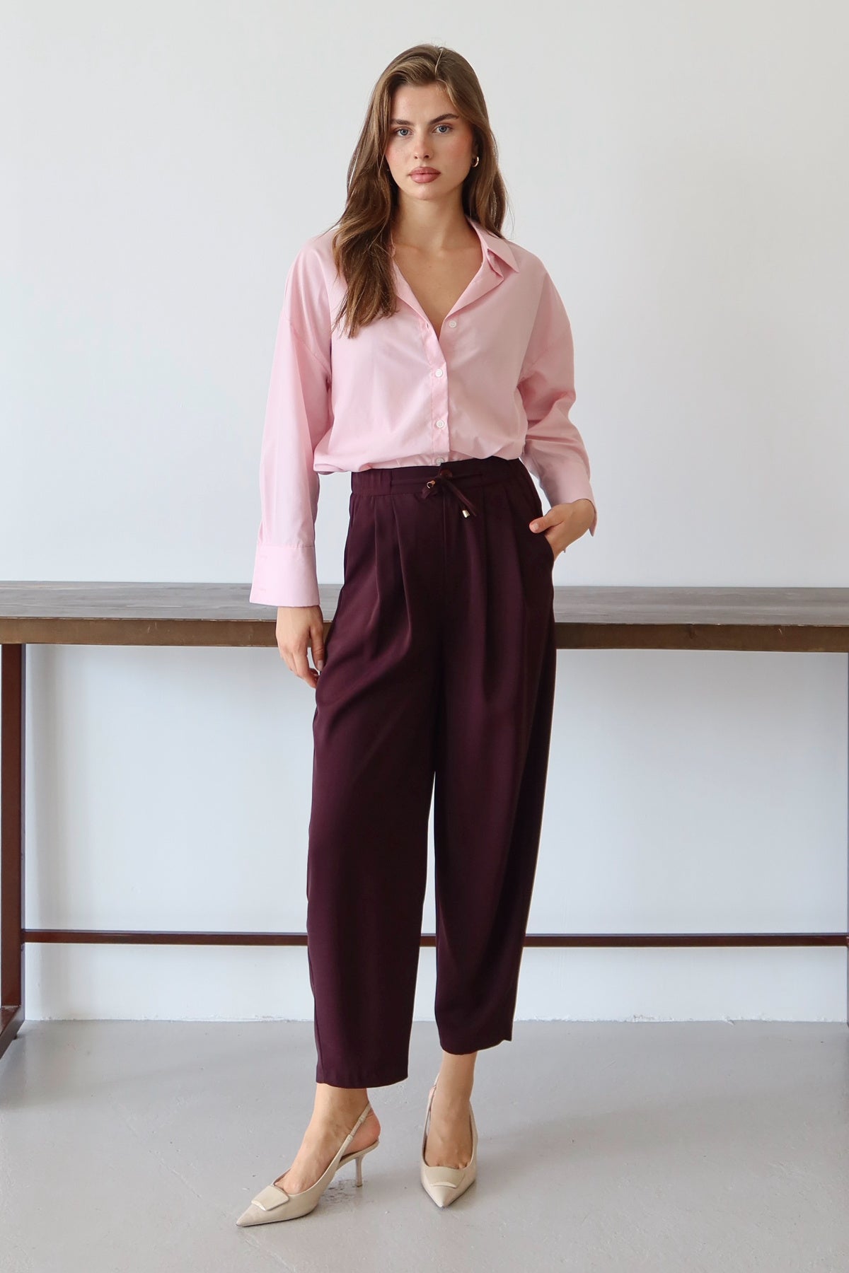 Pantalone TWOSS25PL00126 - šljive [djesi-src-b5f686c23b0d41b3387e270424027f9b7b9053acb7b9c5f61606b555b7b97ca0]