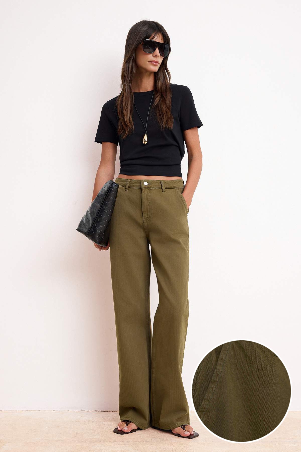 Farmerke TWOSS26JE00014 - khaki