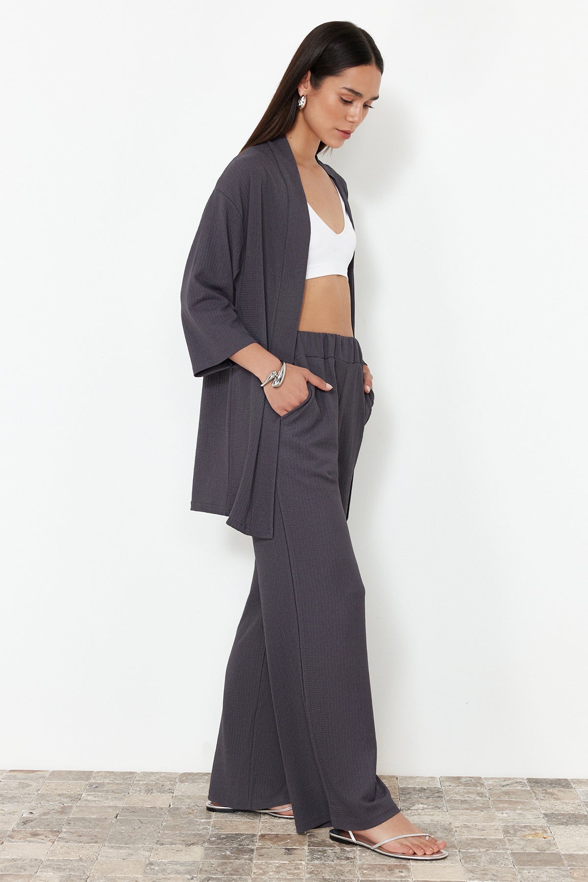Pantalone TWOSS24AU00091 - siva