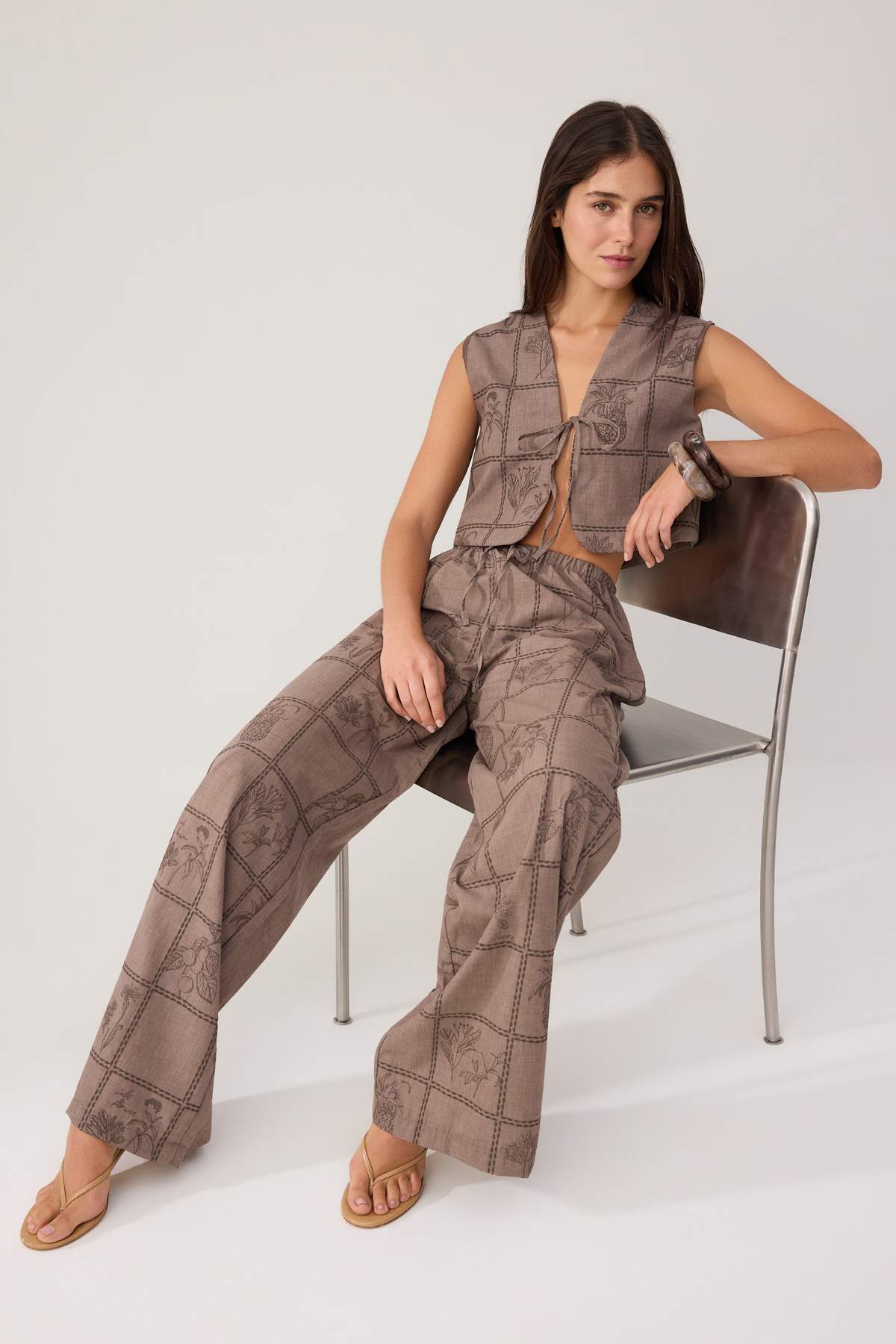 Pantalone TWOSS26AU00230 - braon
