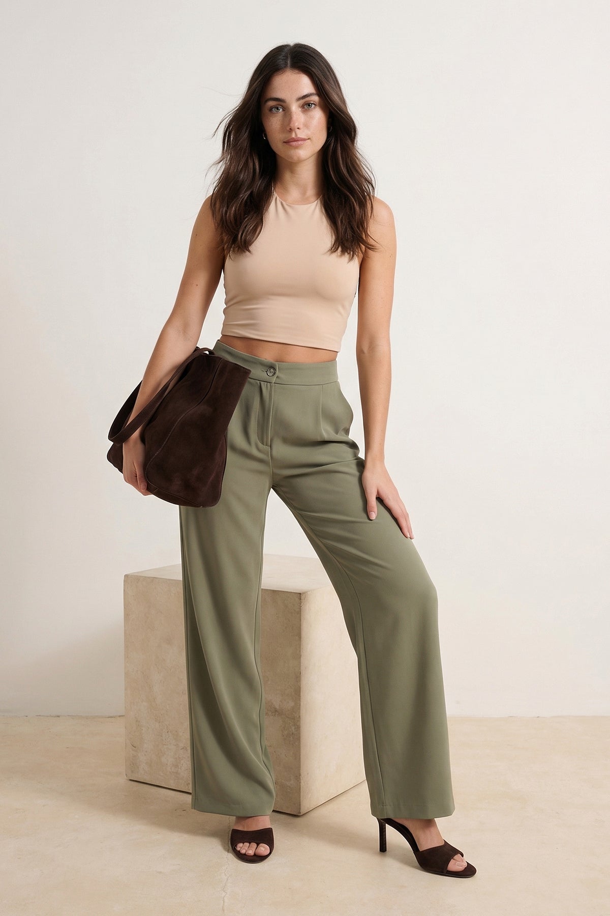 Pantalone TWOAW22PL0139 - khaki [djesi-src-9ae92e6042ab700e5afb736db3a0c40ca5be83ca1ce68c6aa0603157d08ab212]