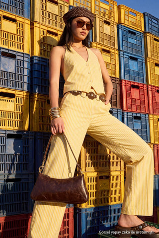Pantalone TWOSS26AU00286 - žuta