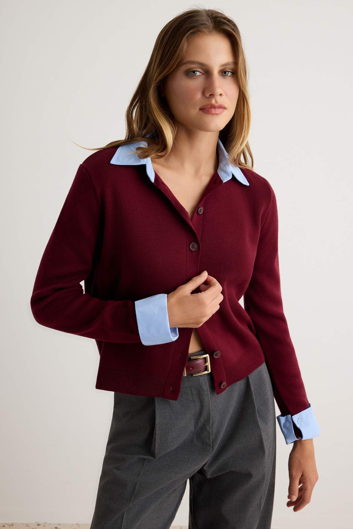 Kardigani TWOAW27KZ00204 - bordo