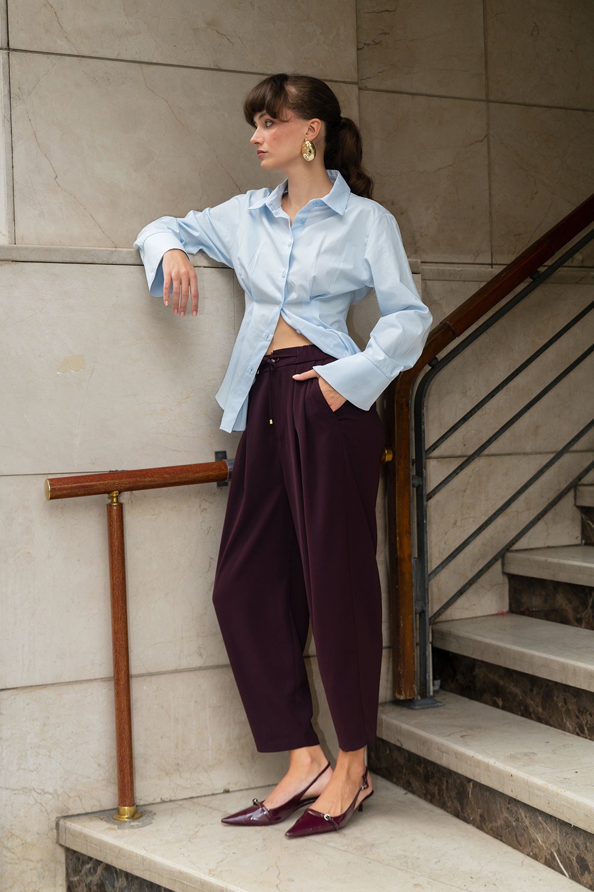 Pantalone TWOSS25PL00126 - šljive [djesi-src-0ec0e5758329264b5b74d5da99e70842c721a0100e781c209491393666b2cc94]