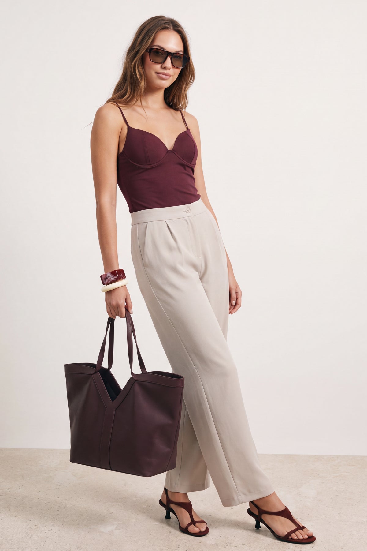 Pantalone TWOAW22PL0139 - bež [djesi-src-63c488b9ea7d541366b7c4ab2934723ceaec508fc1bfc8bfa750a882a5e916c8]