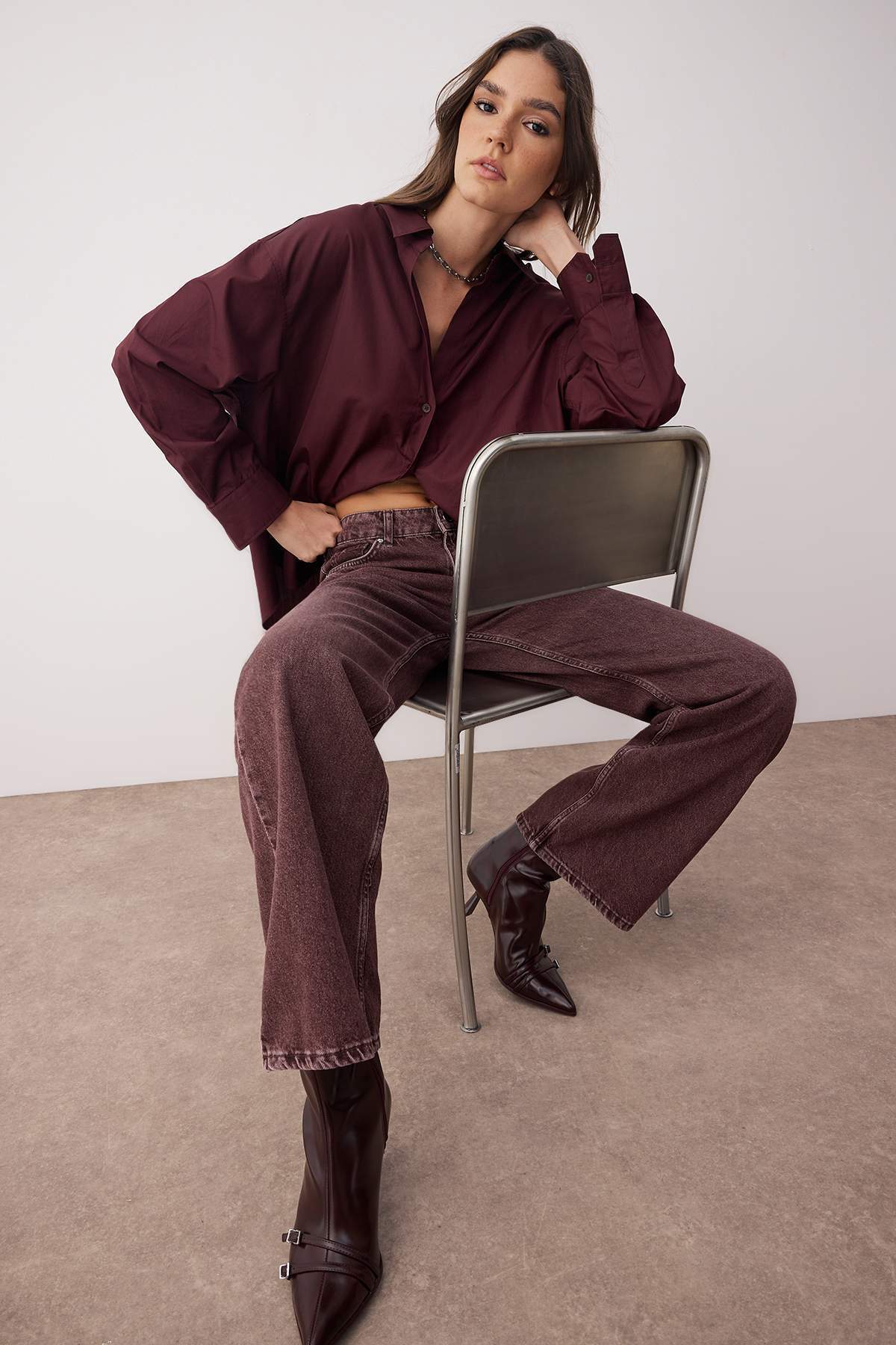 Farmerke TWOAW26JE00110 - bordo