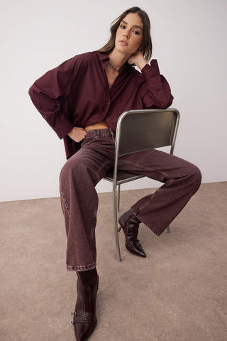 Farmerke TWOAW26JE00110 - bordo