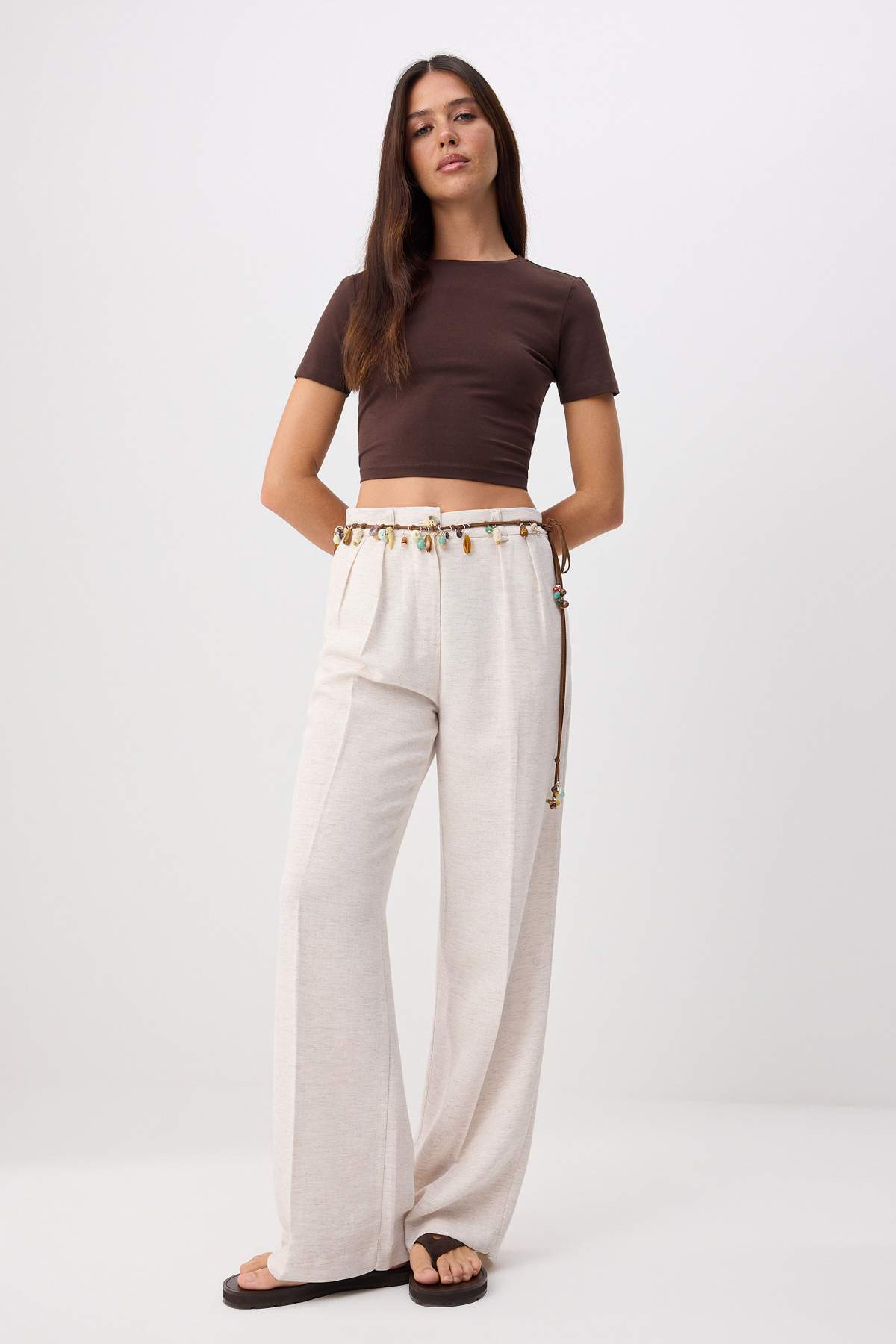 Pantalone TWOSS24PL00062 - bež [djesi-src-7893efd24f663325813f0dc34071840fb8f465f3bde282169b2a88932b86304f]
