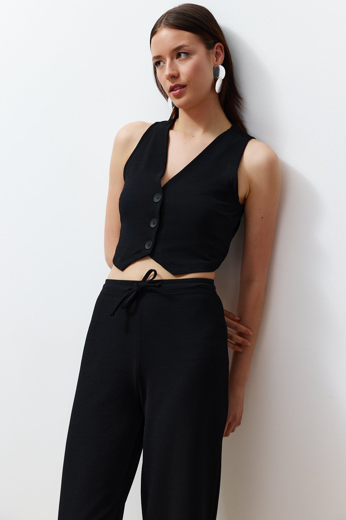 Pantalone TWOSS24AU00017 - crna