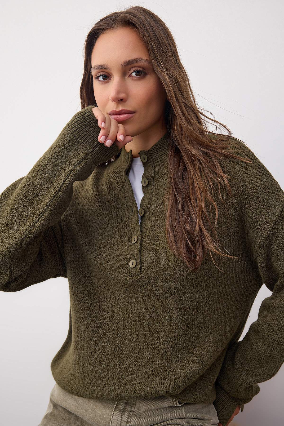 Džemper TWOAW26KZ00074 - khaki