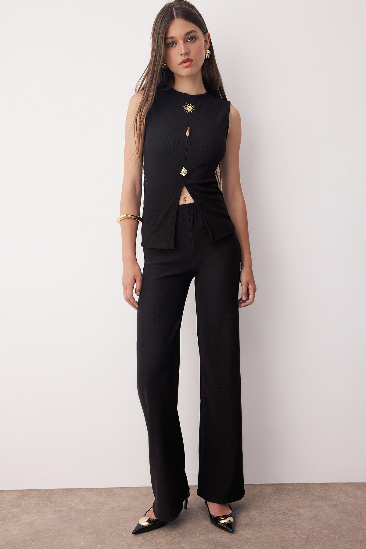 Pantalone TWOAW26AU00083 - crna