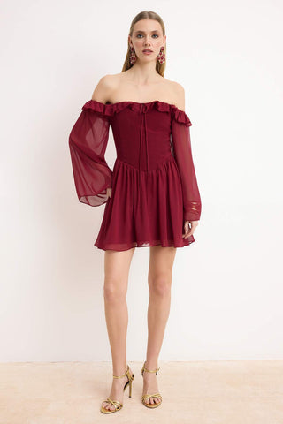 Haljine TPRSS23EL00096 - bordo