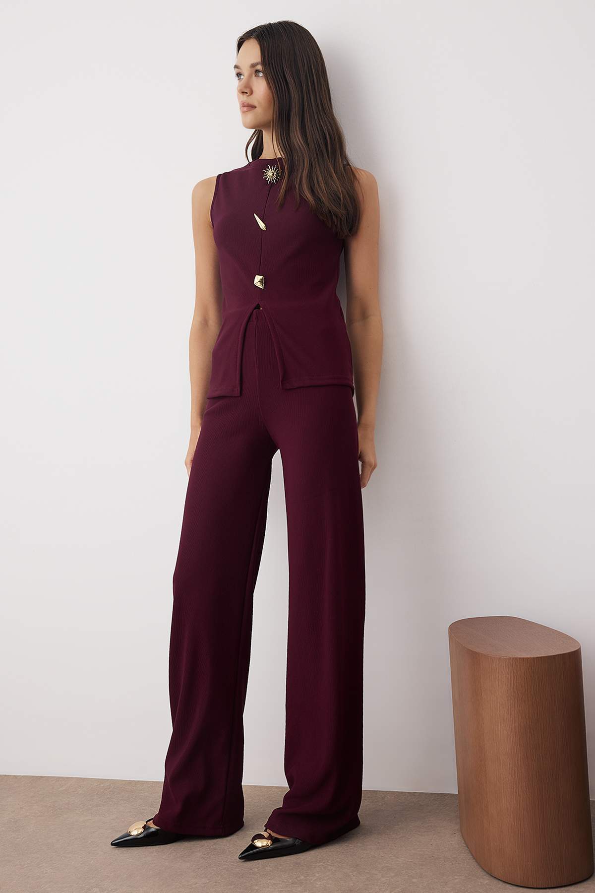 Pantalone TWOAW26AU00083 - šljive