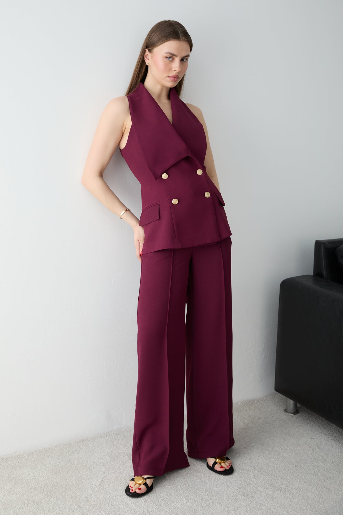 Pantalone TWOSS26AU00185 - bordo