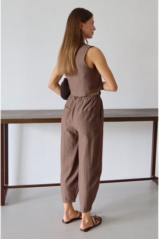 Pantalone TWOAW26AU00068 - braon