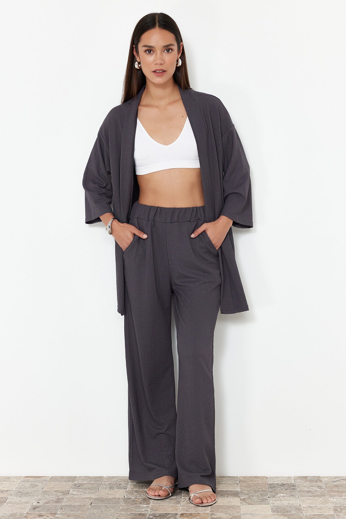 Pantalone TWOSS24AU00091 - siva