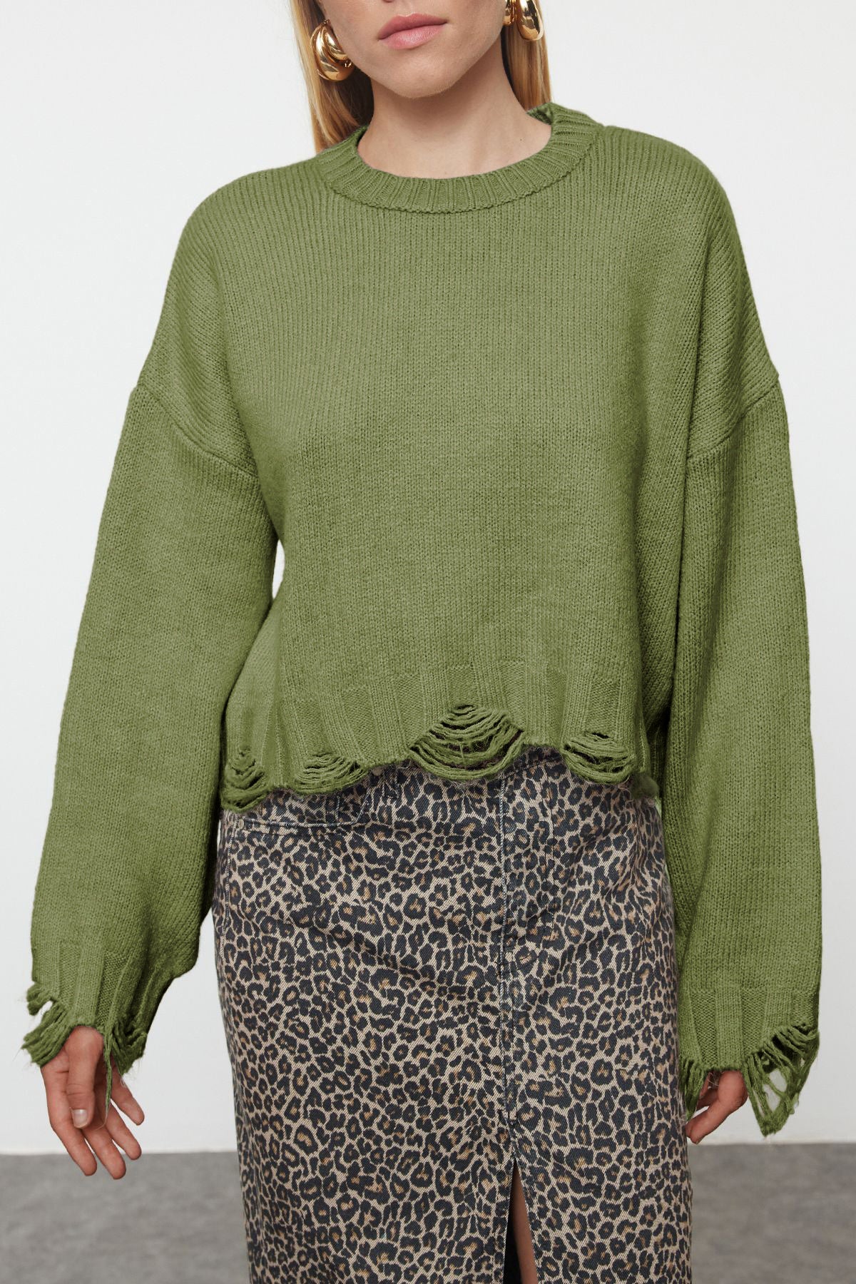 Džemper TWOAW24KZ00319 - khaki