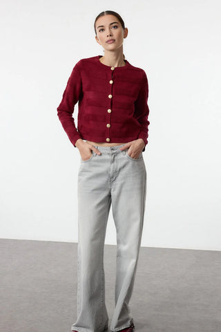 Kardigani TWOAW24HI00337 - bordo [djesi-src-f52713ea904ae41625e96ff11703ec4d6544eade765209488008bd0a73854ce9]