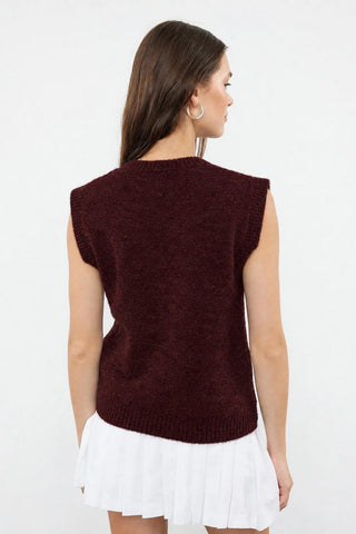 Pleteni prsluk TWOAW25SV00007 - bordo [djesi-src-3b77cf113c16a4dd7a790c003d27e3d2a26cae1bf13b57352c41e205a56a8335]