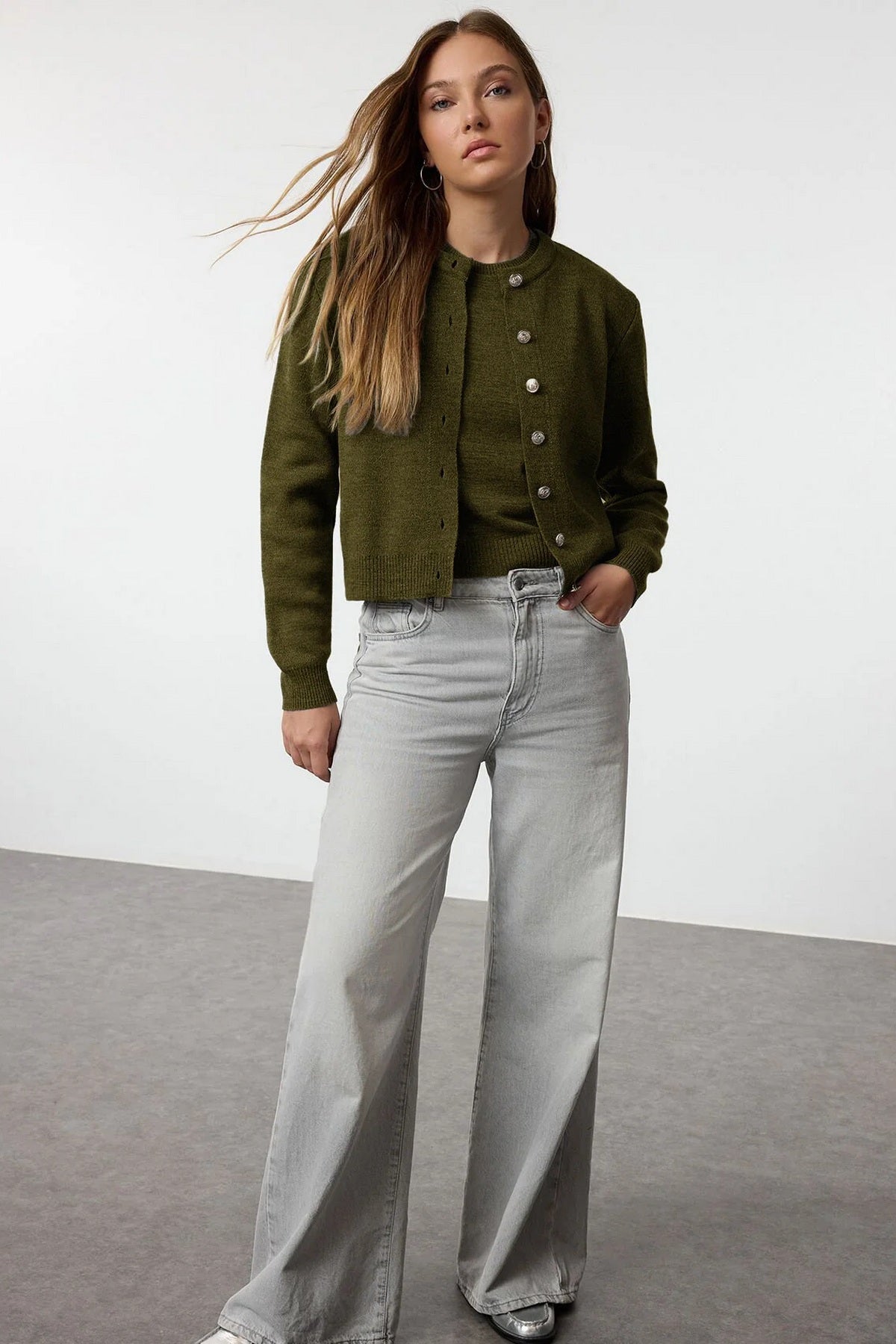Kardigan TWOAW25HI00216 - khaki [djesi-src-ec9254a4a1174d85ad43c5fec9fd2c5c7b4d359467d24f1976d680d6ef159c83]