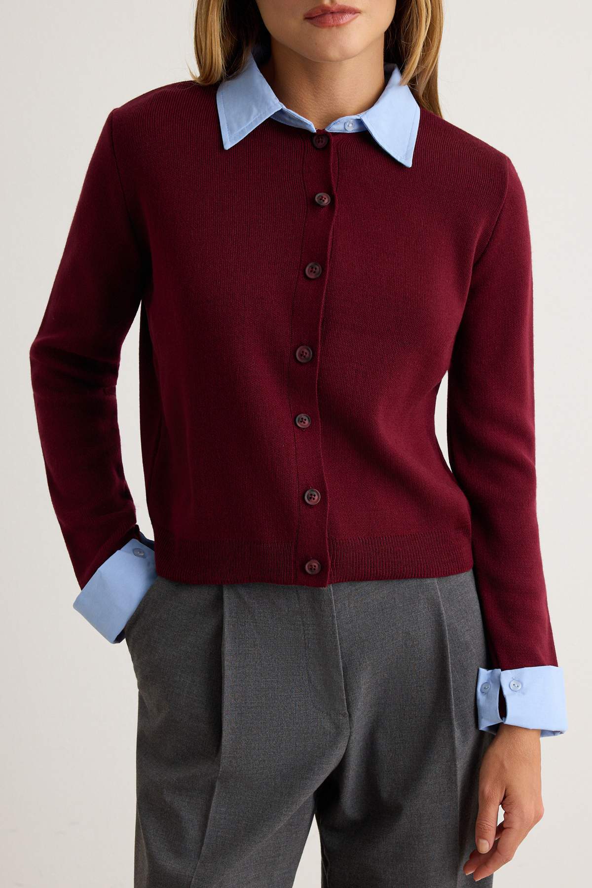 Kardigani TWOAW27KZ00204 - bordo