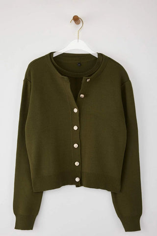 Kardigan TWOAW25HI00216 - khaki [djesi-src-af04b4a1790657cb6b6ada58c8bd0afb48e5d81baf07a515bae9f9eeaacbba41]