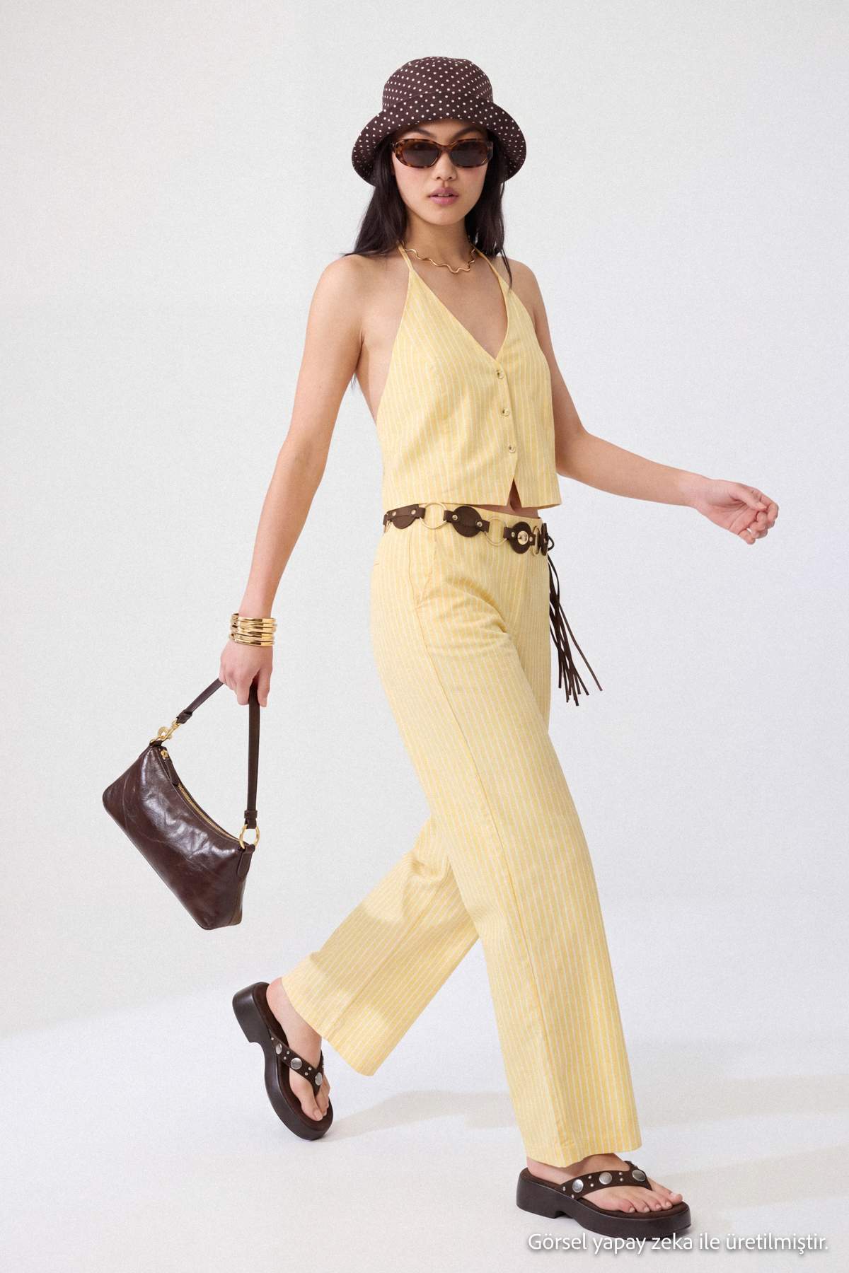 Pantalone TWOSS26AU00286 - žuta