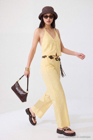 Pantalone TWOSS26AU00286 - žuta