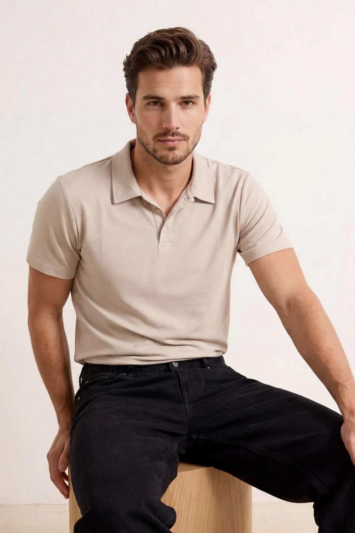 Polo majica TMNSS26PO00006 - kamen [djesi-src-390059ae4b46b46795f9573f3ec9ca4d6d578710d8d66cee98cdf4972d0ce98e]