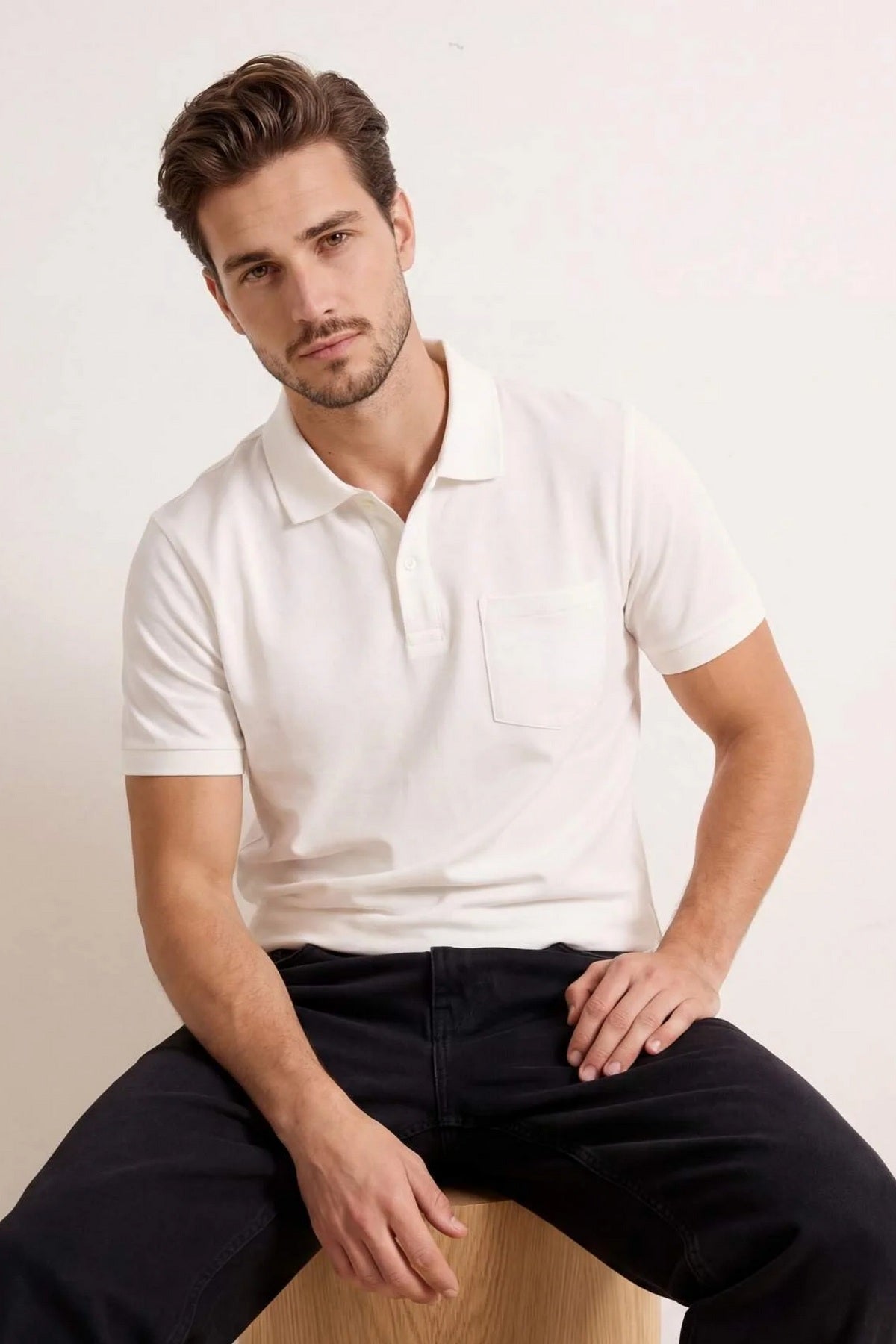 Polo majica TMNSS26PO00018 - ekru [djesi-src-15c49d856cc24bda5c4240b38167af6b6adc826e85b6888c037ab30665abdf13]