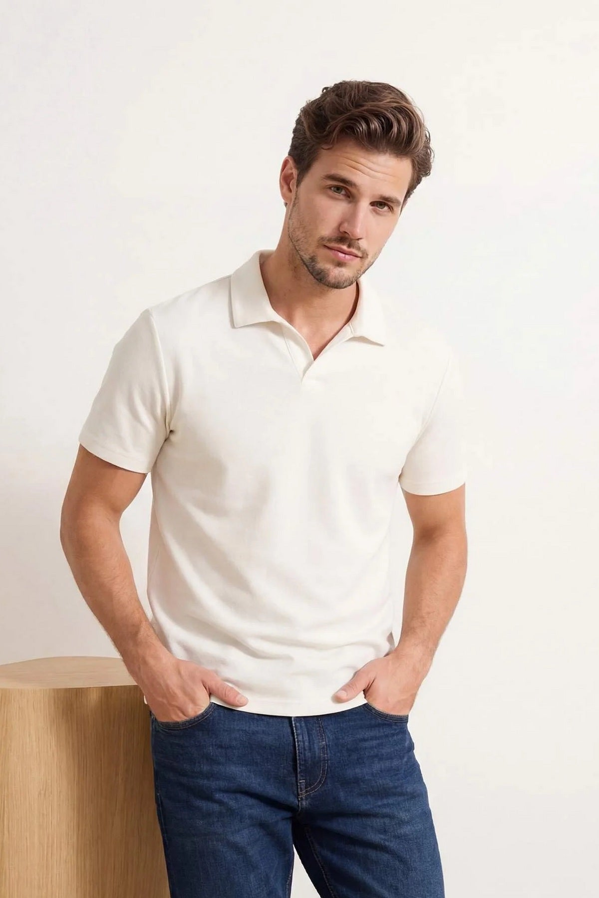 Polo majica TMNSS26PO00034 - ekru [djesi-src-36cc7ab6b60061e8f0b926be3cf937356c5ad9c6f562d8157182ea2fd639c9e0]