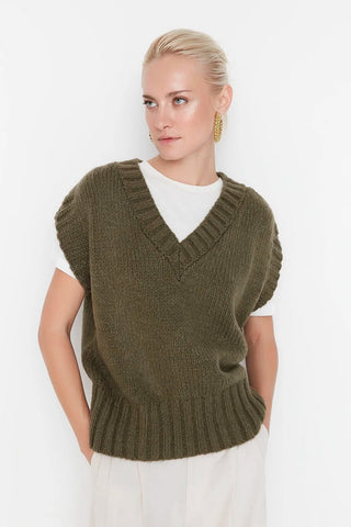 Pleteni prsluk TWOAW23SV00149 - khaki [djesi-src-4b03f69d613a01eae0a698c3d0dc57c7d7bb4cbf31207516fc31f00ecc10c00f]