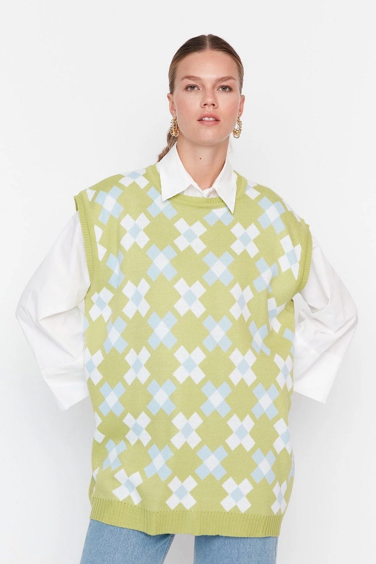 Pleteni prsluk TCTAW23SV00020 - zelena [djesi-src-d475159fb2e348ec7dbdb2e4548d33ac68bc2dd490e967763e7faa535a34b205]