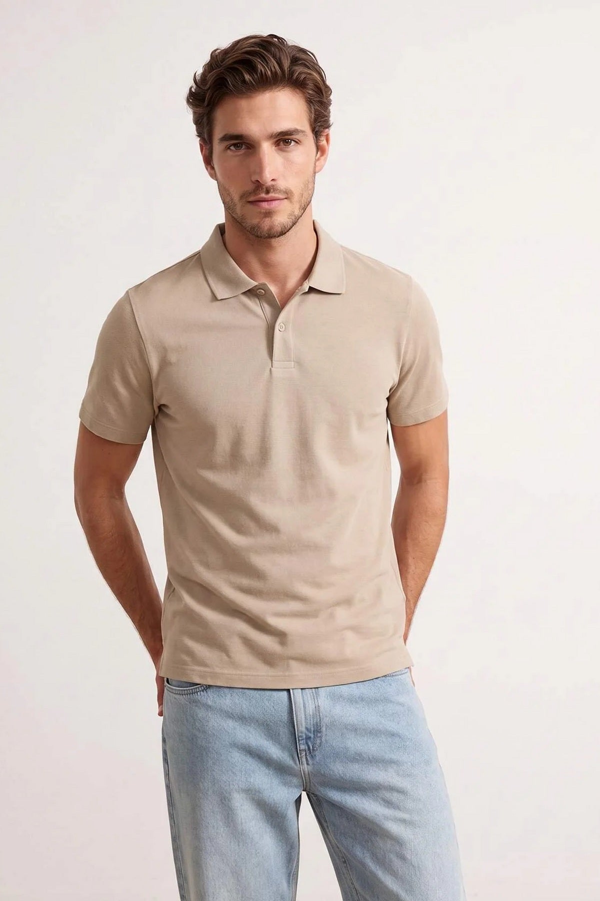 Polo majica TMNSS26PO00047 - kamen [djesi-src-71f6927ac7eb353f7d84f4290b6bde4e55d15572e33203a999a9cb293994df03]