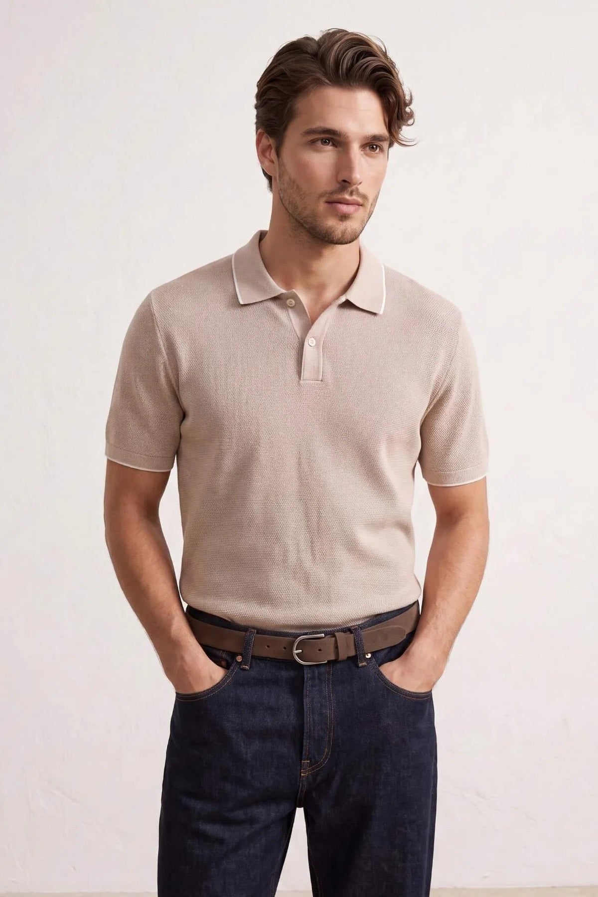 Polo majica TMNSS26PO00020 - bež [djesi-src-1cd329afb3b74530a7c9b88cc142b6ba1c8dc1937b71216d200fa6f8a734e9a4]