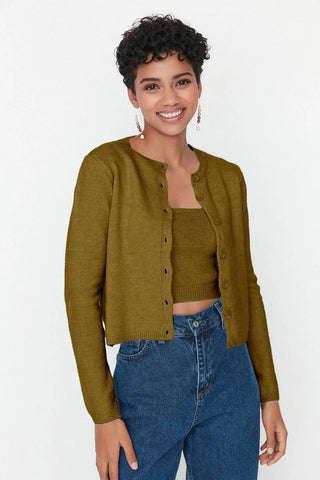 Kardigani TWOAW21HI0107 - khaki [djesi-src-8d59a63a52ce41bd935abd647d98fa13075f46f81efeb6771b77680d776a48cd]