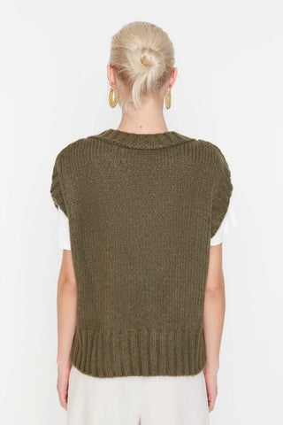 Pleteni prsluk TWOAW23SV00149 - khaki [djesi-src-80025a38dfb80432d3b3f5cc235287abd8e335251671b06714b0124fc81ccb60]