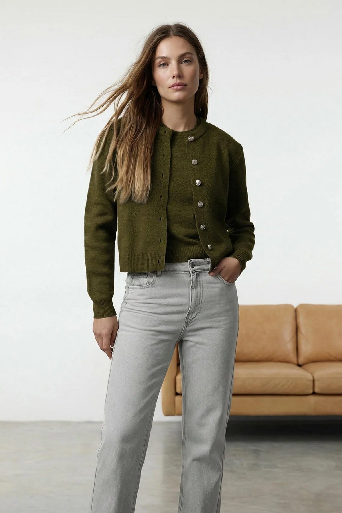 Kardigan TWOAW25HI00216 - khaki [djesi-src-ad834b1905432881e149f668e1d54323907d20214f1bd026c5f4b3761901ab5d]